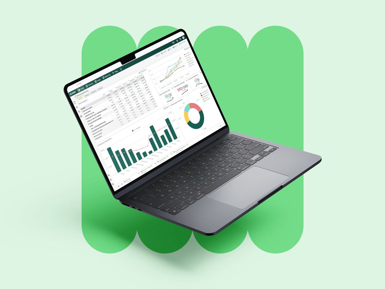 Analysis-laptop-green-pills-on-green